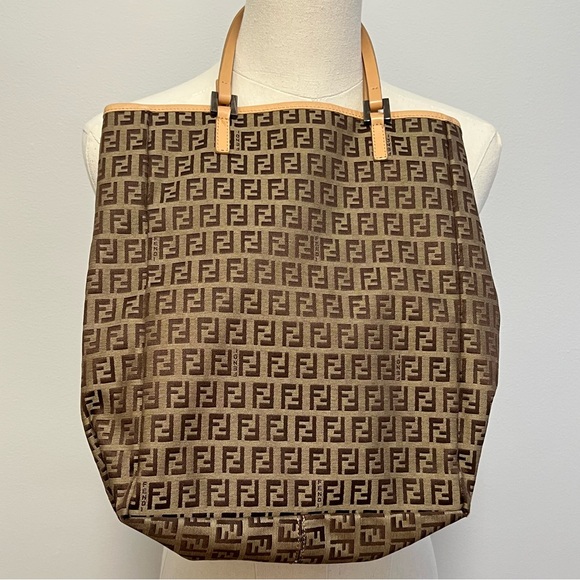 Fendi Zucca Tote Brown Canvas EUC